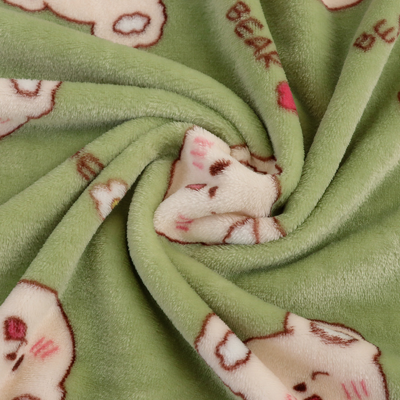 Spot Goods 280G Duplex Printing Flannel Flannel Printed Cute Bear Bear Homewear Pajamas Blanket