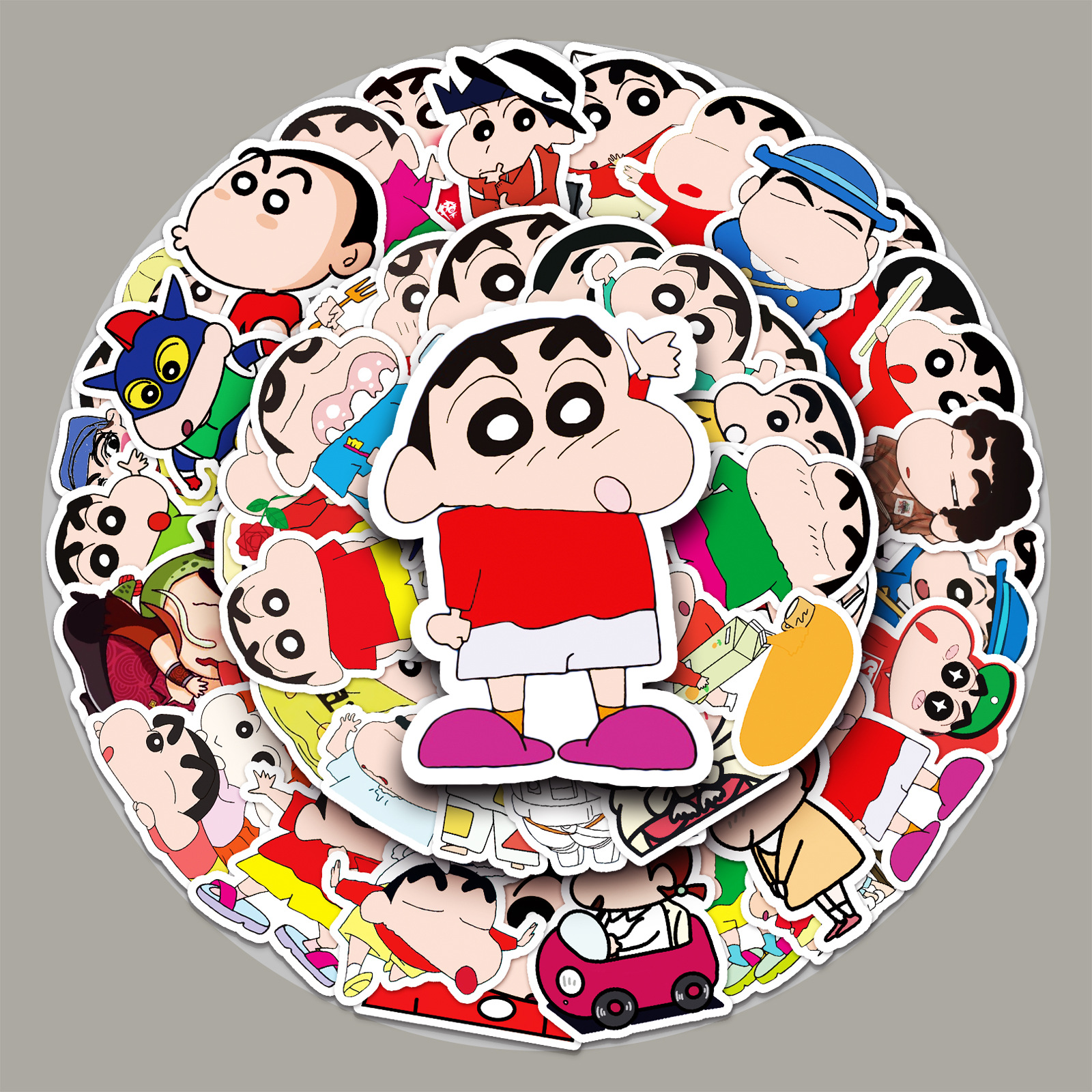 51张卡通动漫蜡笔小新涂鸦贴纸行李箱汽车摩托车平板电脑装饰贴纸