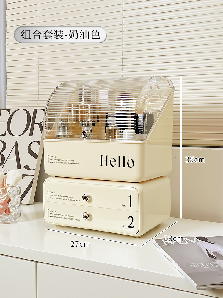 Cosmetics Storage Box Sense Dresser Lipstick Skin Care Products Desktop Dustproof Large Capacity Drawer Style Rack