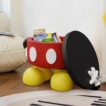 创意米奇床头柜小型收纳柜米老鼠落地摆件儿童房卧室客厅边几柜子