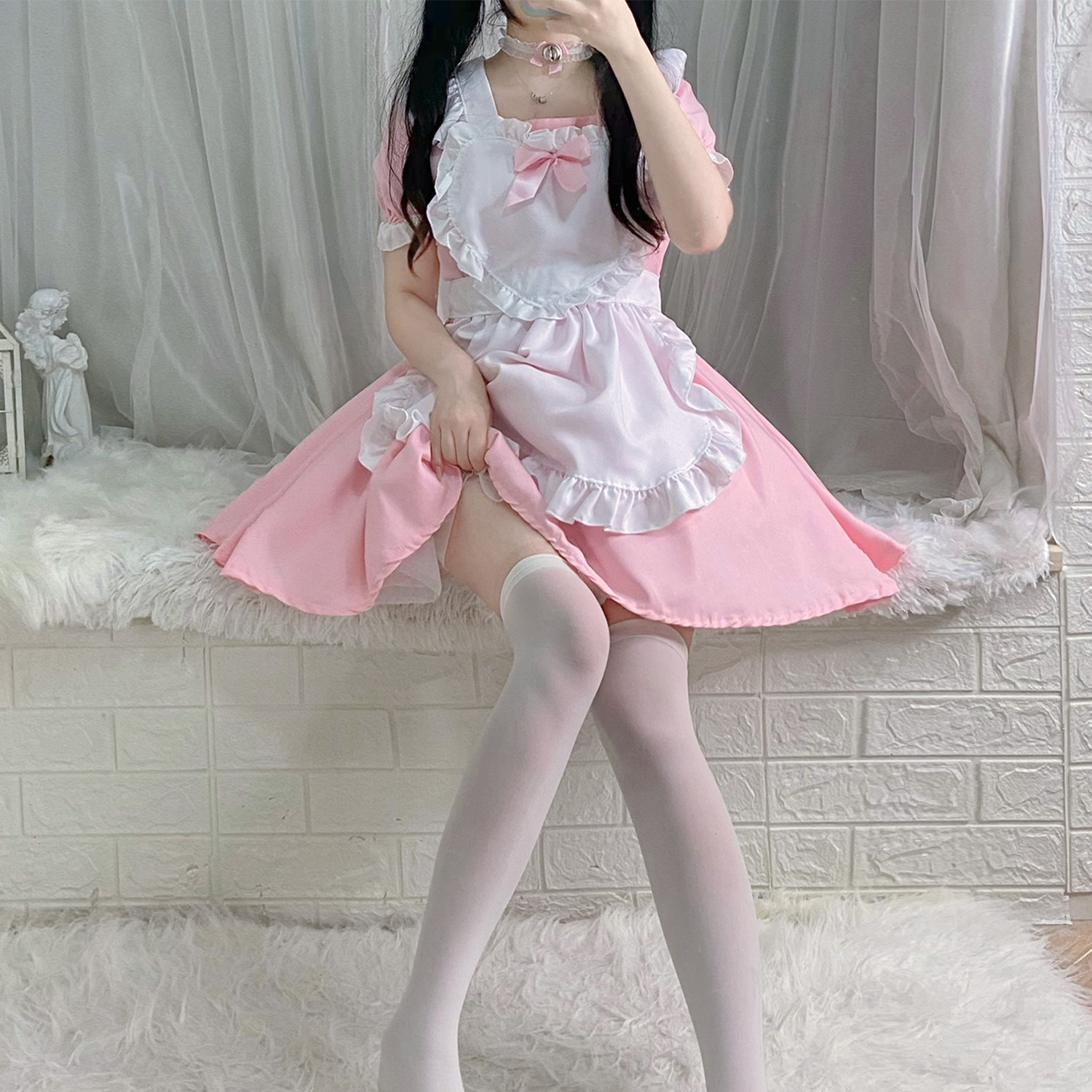 lolita 洛丽塔女佣裙女装大佬连衣裙动漫粉女仆装日本爱丽丝 软妹