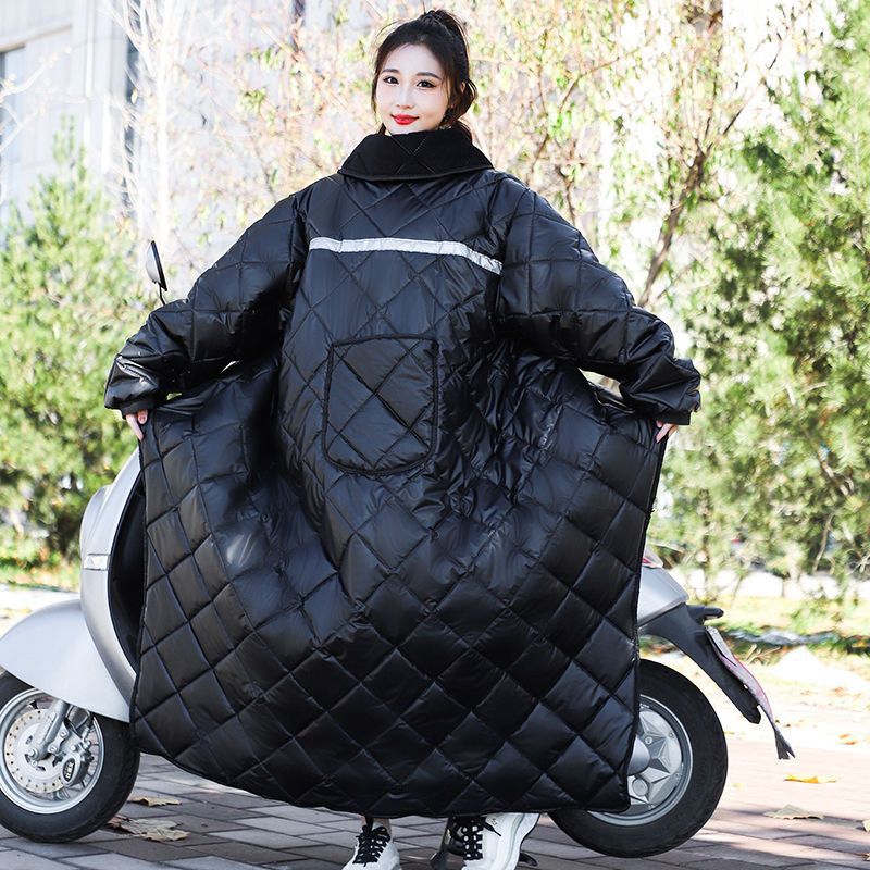 挡风衣冬季电动车加厚挡风被冬天电动车骑车加绒保暖衣棉衣罩