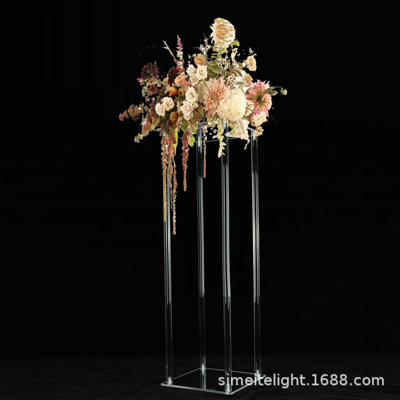 婚庆道具水晶路引方柱亚克力甜品台摆件 t台梦幻婚礼主题装饰道具