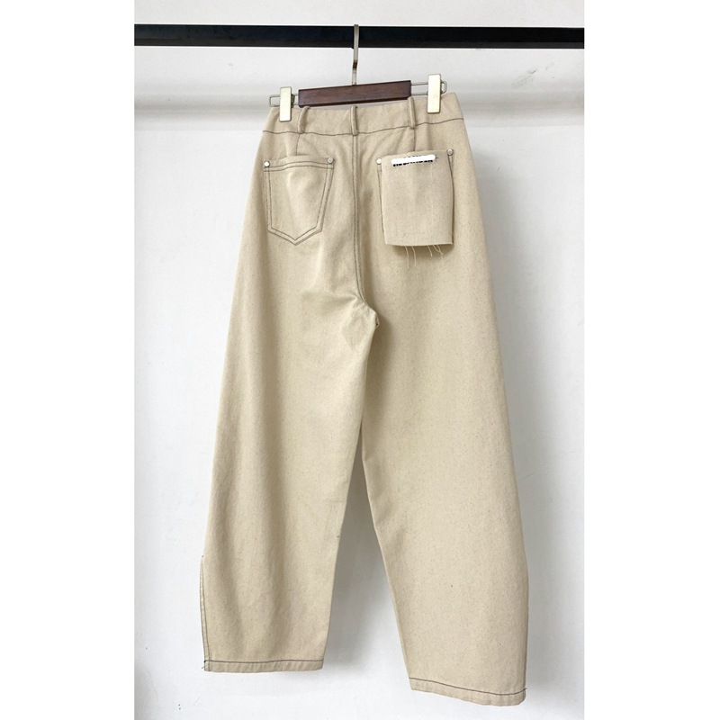 European and American Niche Jil Leisure Commute Versatile High Waist Cotton Jeans Casual Pants Wide Leg Pants 2023 Spring and Summer