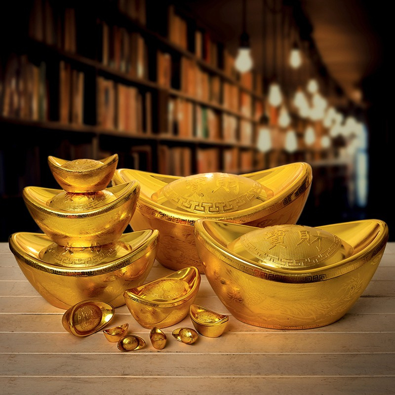 金元宝新年春节节日气氛装饰布置商场橱窗装饰品桌面聚财摆件