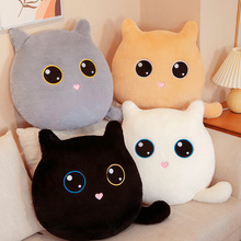 日系小猫咪抱枕可爱黑猫白猫毛绒玩具娃娃跨境玩偶办公室沙发靠垫