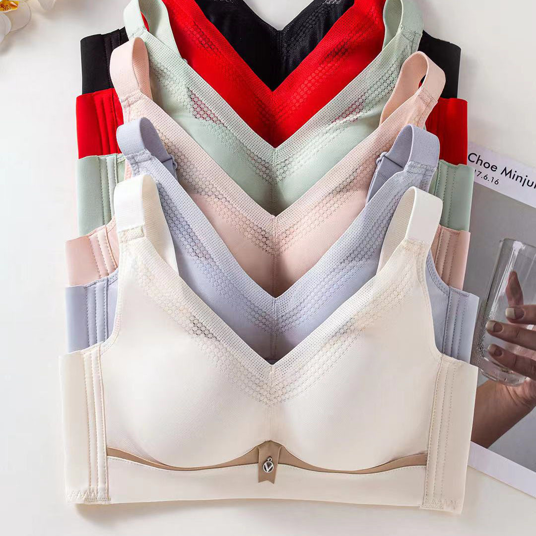 2024无痕中厚杯亲肤棉温感变色无钢圈内衣聚拢上托全罩杯美背文胸