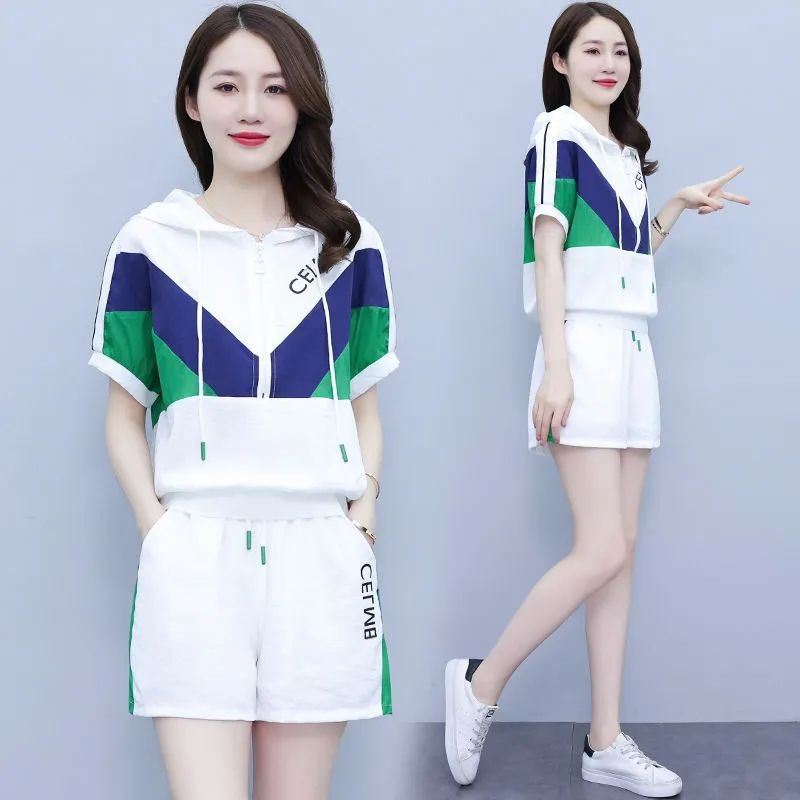2024新款休闲运动套装女装潮韩版宽松大码时尚短袖短裤夏季两件套