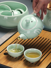 青瓷家用陶瓷茶具零配茶洗茶杯公道杯盖碗茶壶茶道六君子茶叶罐