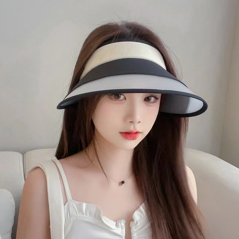 korean style anti-s hat female summer outdoor cycling fz outside sun shade empty top hat big brim beach sun hat