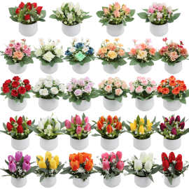 仿真花迷你人造盆栽组合小盆景室内办公桌面摆件人造植物批发