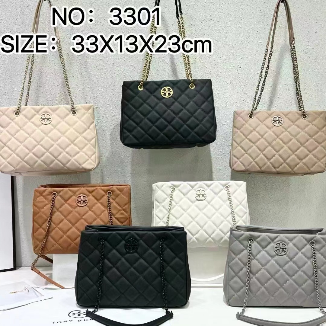 2024新款tb女包羊皮菱格链条包单肩斜挎包大容量购物袋托特腋下包