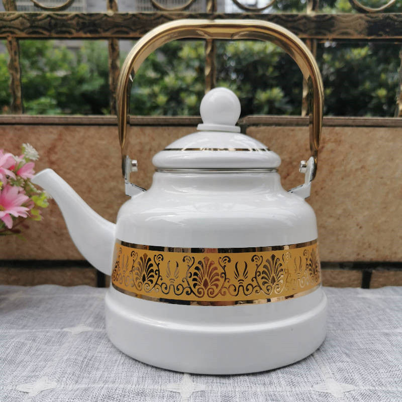 搪瓷茶壶2.5升加厚复古珐琅烧水凉水煮燃气电磁炉一件代发