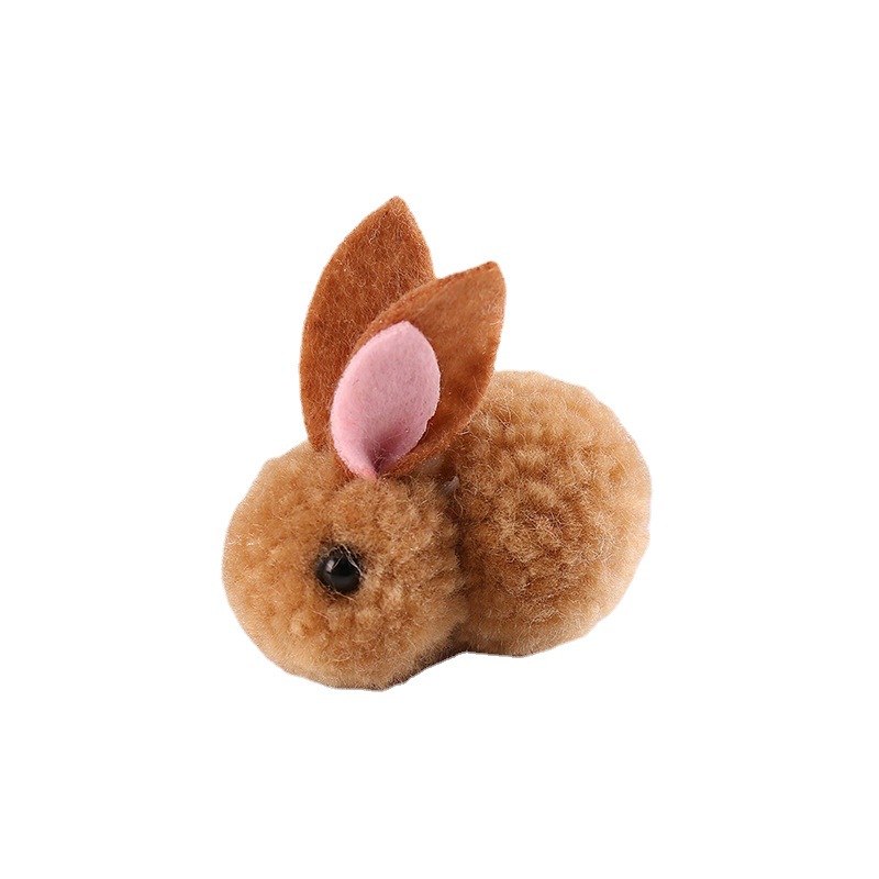 Spot Color Cartoon Stereo Iceland Yarn Bunny Handmade DIY Clothing Accessories Hairpin Accessories Hair Ball Wholesale