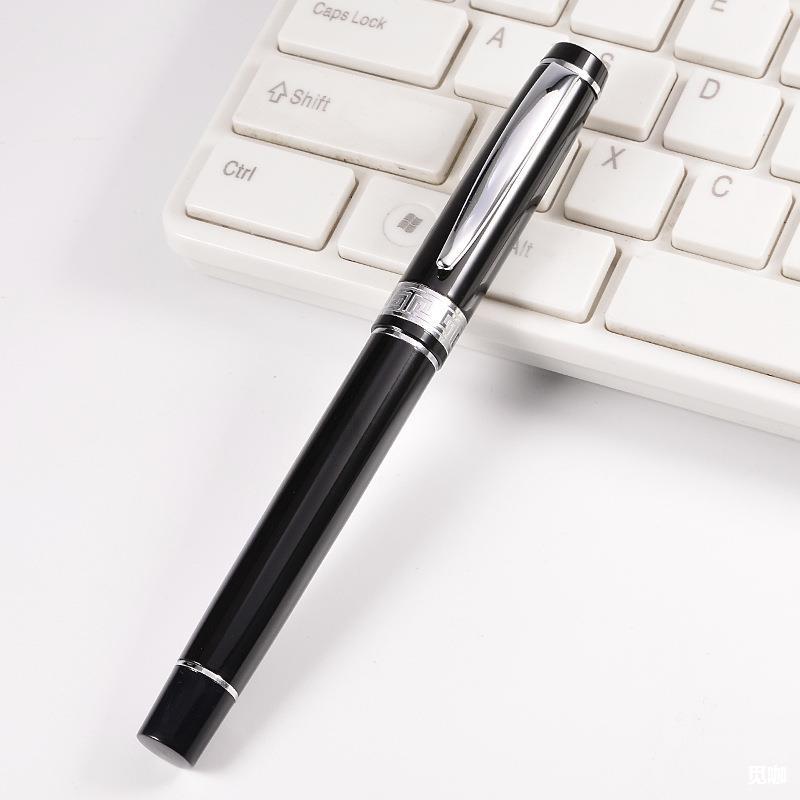 批发金属笔钢笔广告礼品笔黑色fp5708书法钢笔可激光印刷logo