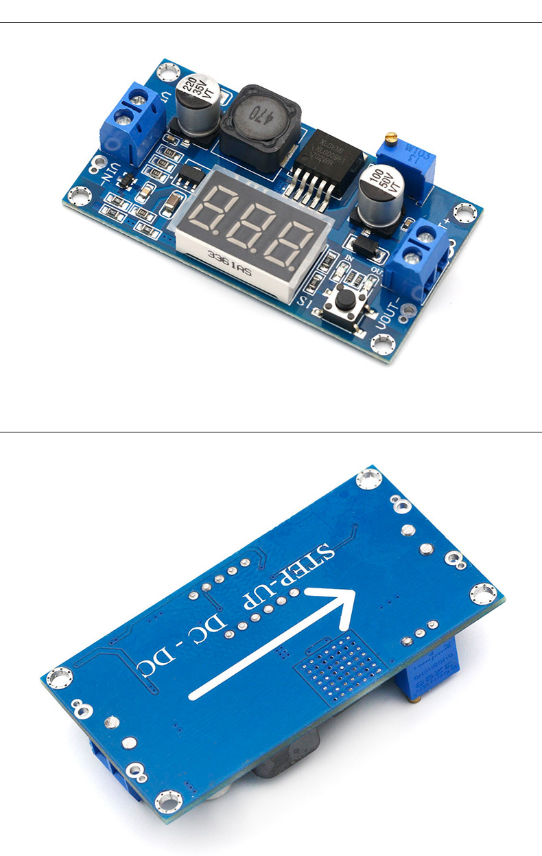 xl6009 dc-dc可调升压模块3v~32v升5v~35v 输出可调 带电压表显示