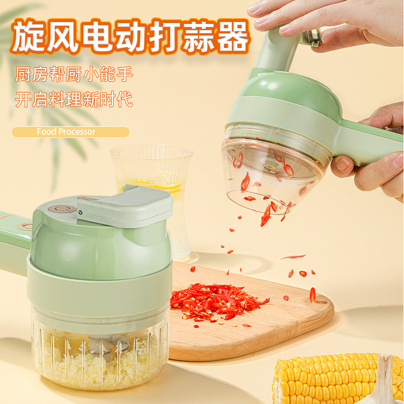 New Gatling Chopper Wireless Electric Cooking Machine  Garlic Grinder Garlic Smasher Garlic Pulling 