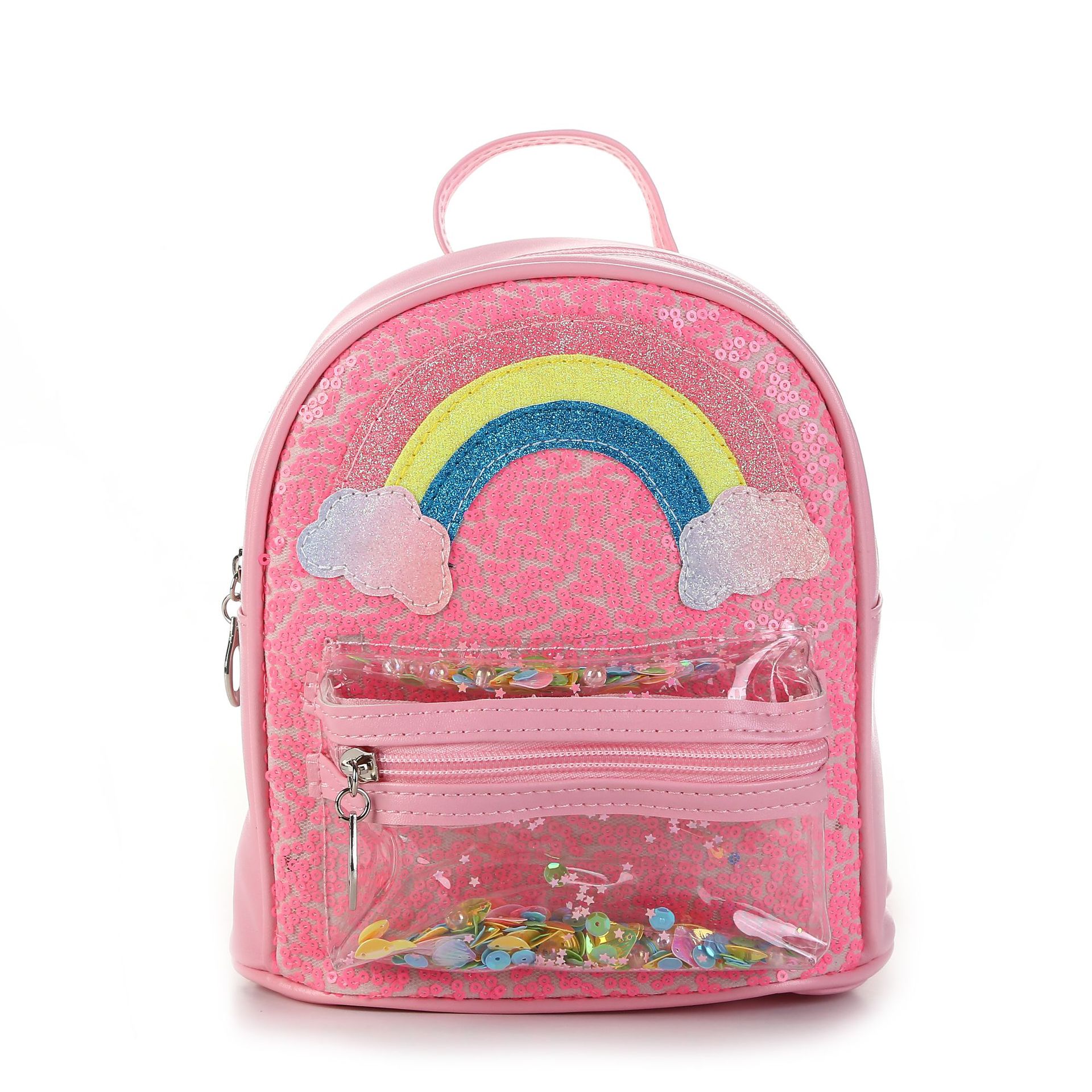 Sequined Princess Rainbow Backpack Personalized Kindergarten Girls' Schoolbag New Cartoon Large Capacity Bag for Women