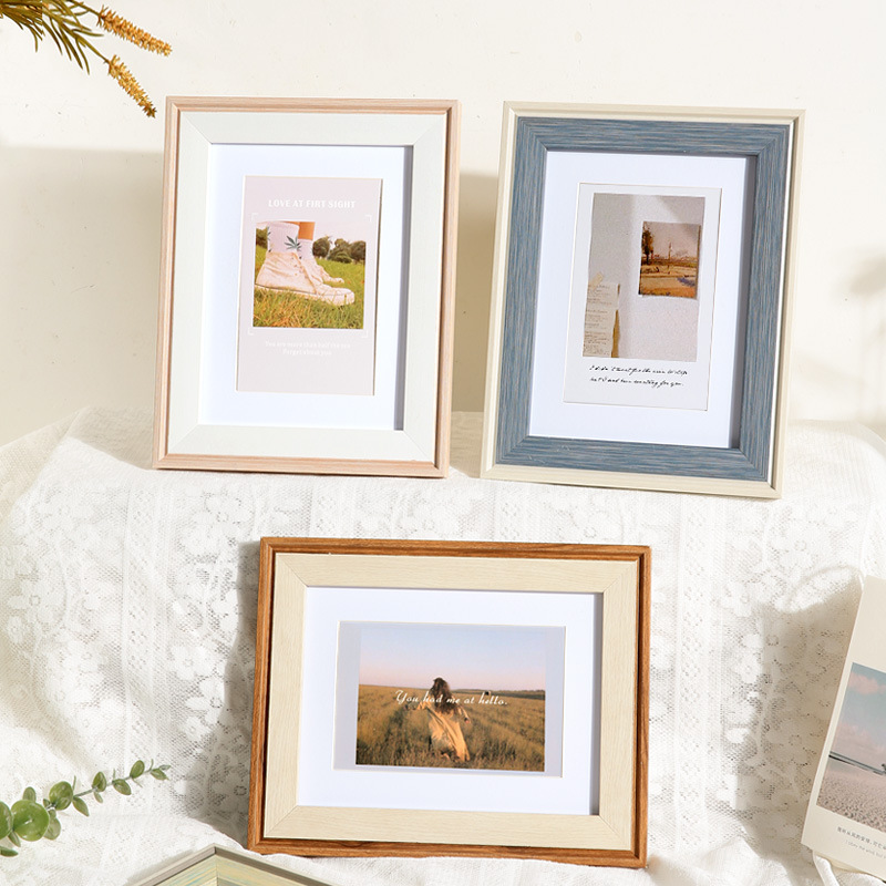 相框摆台挂墙七寸7 8小相册架洗照片婚纱照情侣北欧ins风桌面摆件