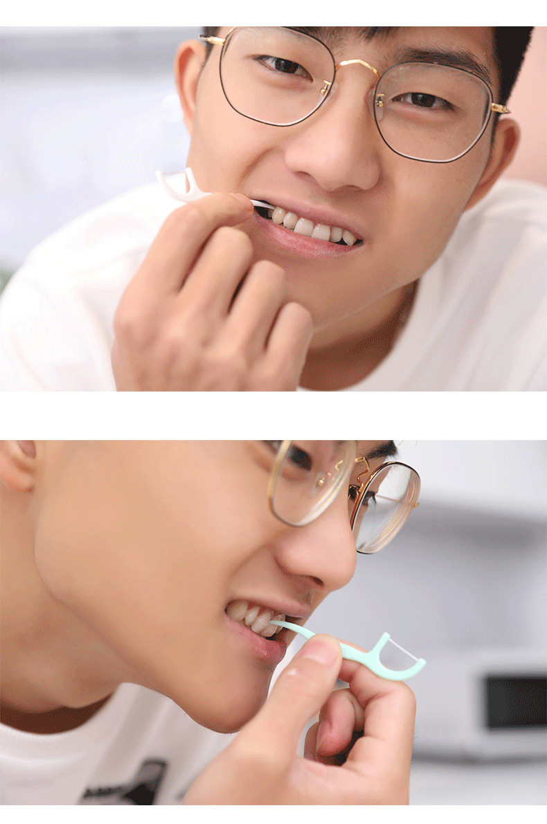 日本进口tagami洁牙棒 剔牙线 个人口腔护理工具 牙齿清洁 白色