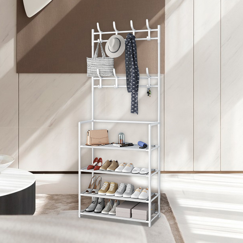 Floor Coat Rack Bedroom Dorm Clothes Rack Household Light Luxury Multi-Functional Assembly Pannier Bag Storage Rack Simple Shoe Rack