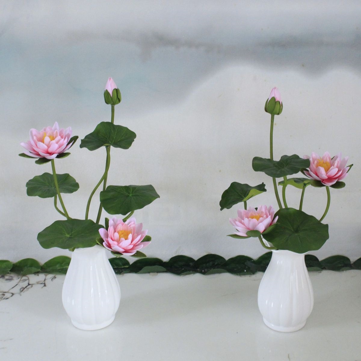佛堂佛前供花仿真荷花莲花寺庙供佛用品佛具大全绢花假花盆栽摆设