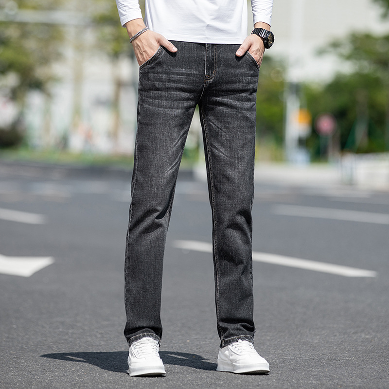Foreign Trade Wholesale Denim Men's Pants High Quality Autumn and Winter New Jeans Men's Loose Elastic Men's Casual Jeans