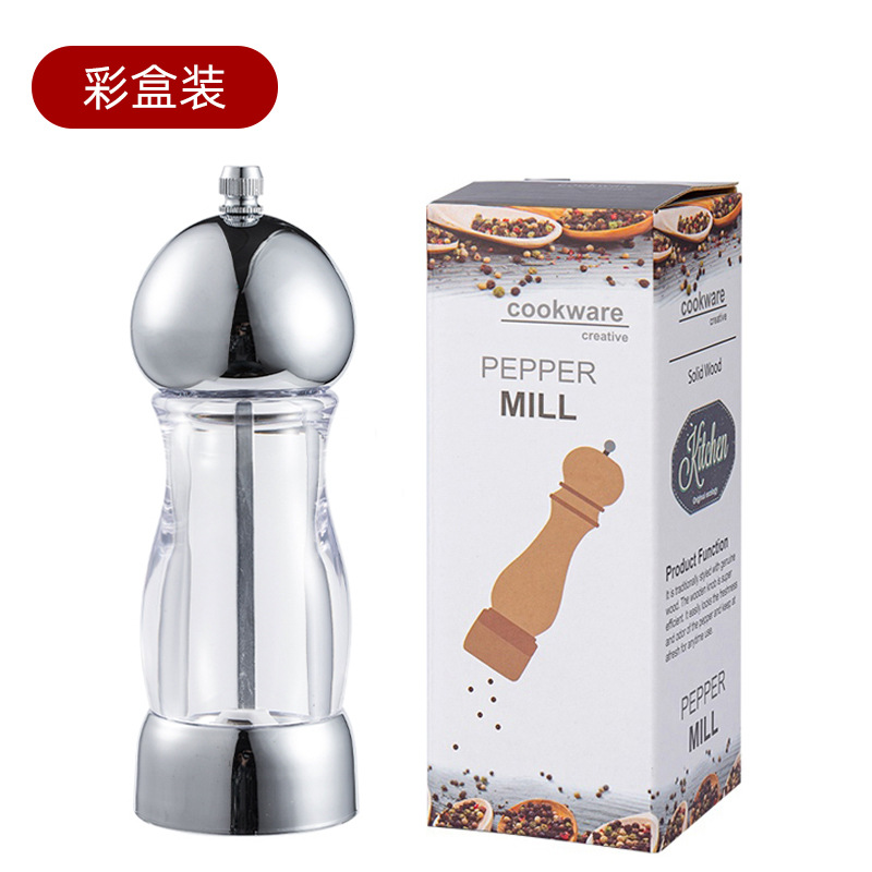 Rose Gold Pepper Grinder Black Pepper Pepper Transparent Acrylic Visible Pepper Mill Rose Sea Salt Mill Bottle