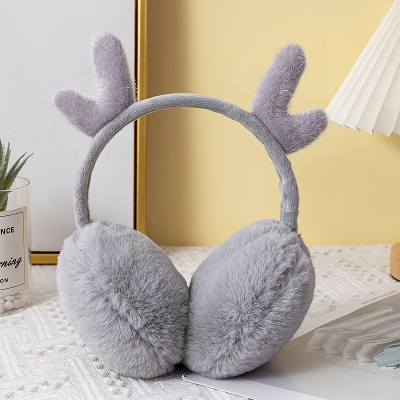 Creative New Antlers Children Earmuffs Winter Unisex Retractable Anti-Rabbit Fur Earmuffs Factory Direct Sales Wholesale