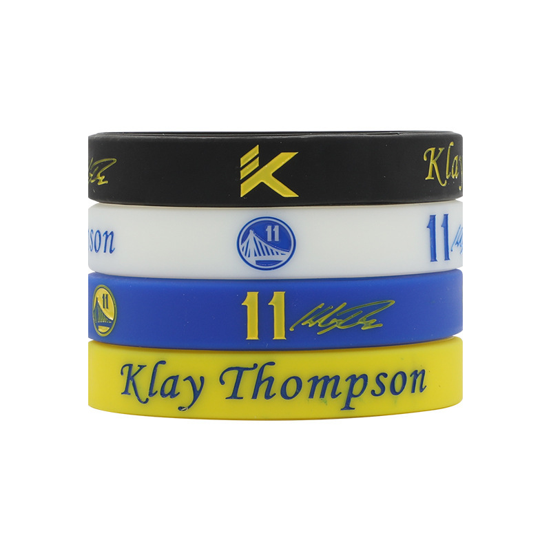 汤普森签名系列硅胶手环 金州勇士队11号腕带 篮球nba手圈可调节