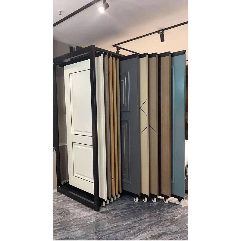 木门展示架翻页款抽拉展架室内房门样品门展架落地扇立式推拉架子