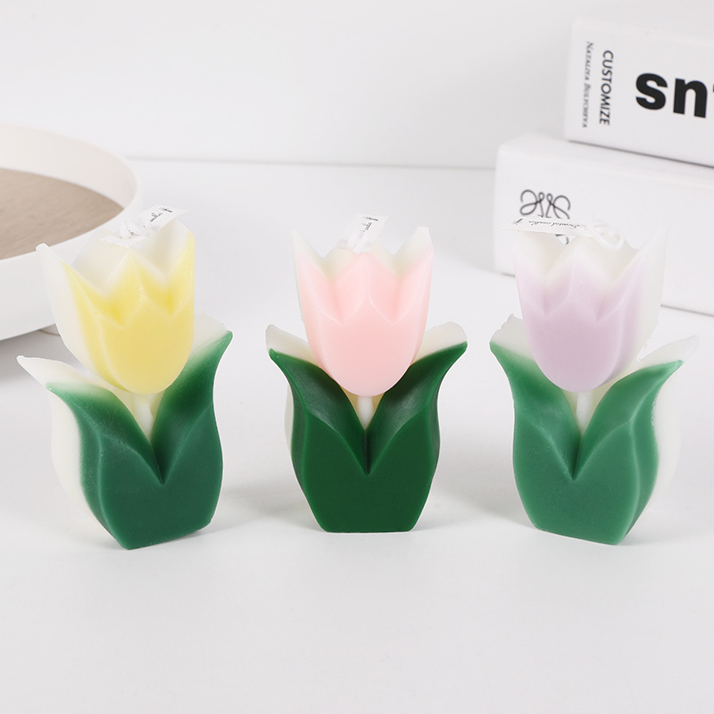 Tulip Aromatherapy Candle Wholesale Handmade Fragrance Flower Shape Candle Aroma Gift