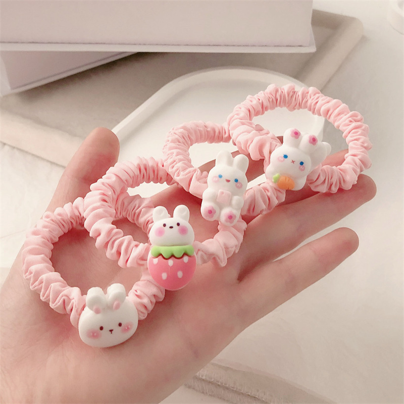 Cartoon Cute Rabbit Hair Band Rubber Band Hair-Binding Updo Bun Head Hair Rope Does Not Hurt Hair Rubber Bands Temperament Headband Hair Accessories