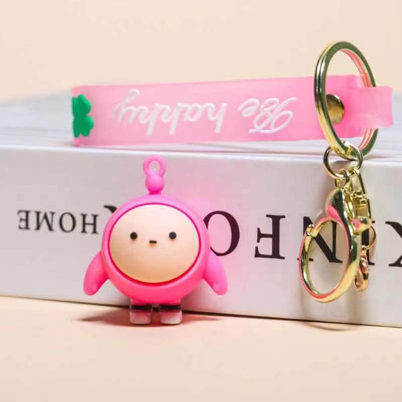 Surrounding the Game Egg Puff Party Keychain Car Pendant Couple Small Gift Internet Hot Key Pendants Wholesale