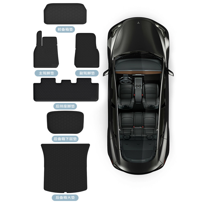 Applicable to Tesla Modely Tram Car Foot Mat Front Trunk Mat Modely Silicone Modification Accessories Wholesale