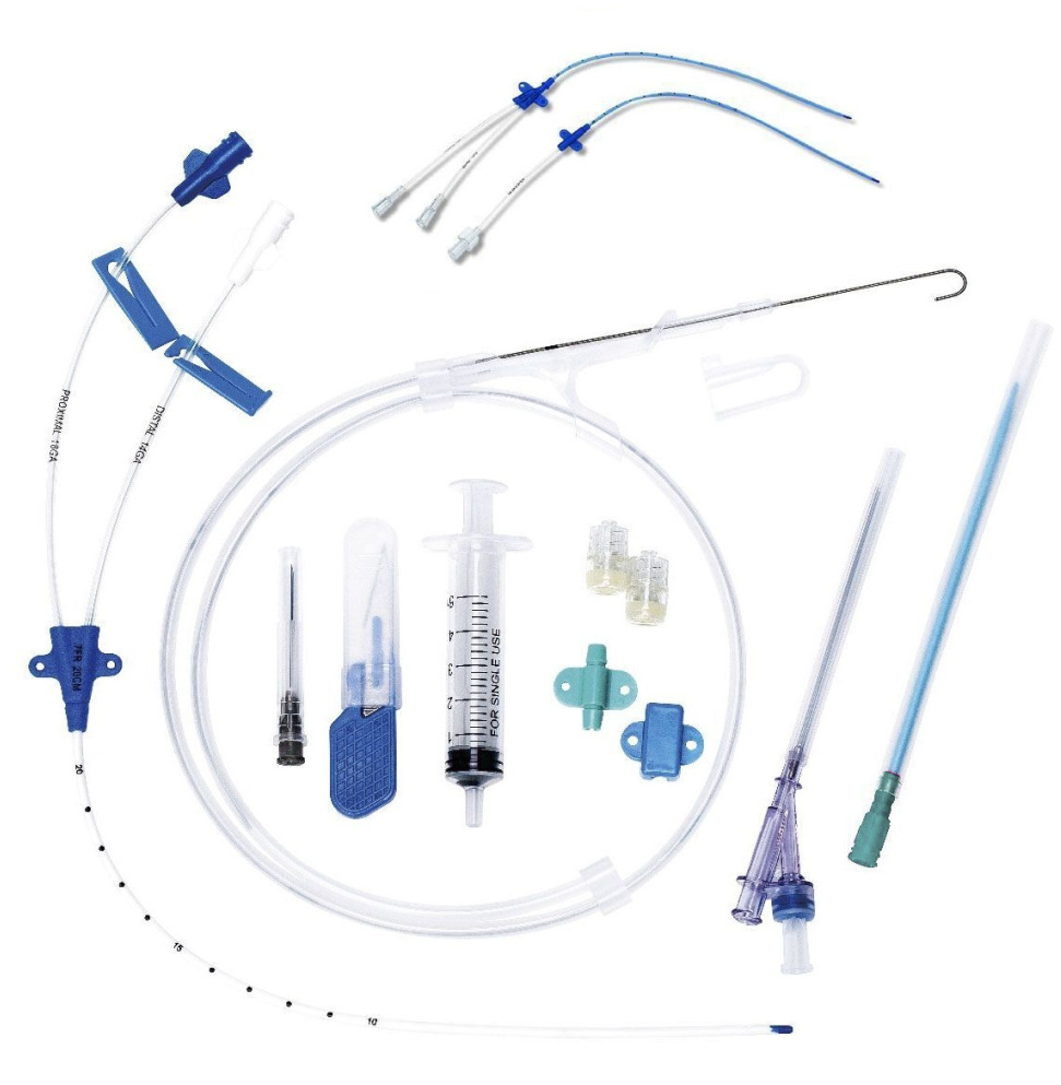 oem代工生产双腔中心静脉导管包引流导管穿刺针套件7fx20cm