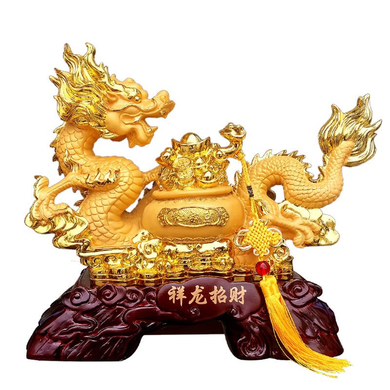 Velvet Sand Golden Dragon Year Zodiac Craft Gift Decoration Twelve Zodiac Dragon Home Decoration Annual Meeting Business Sales Gift