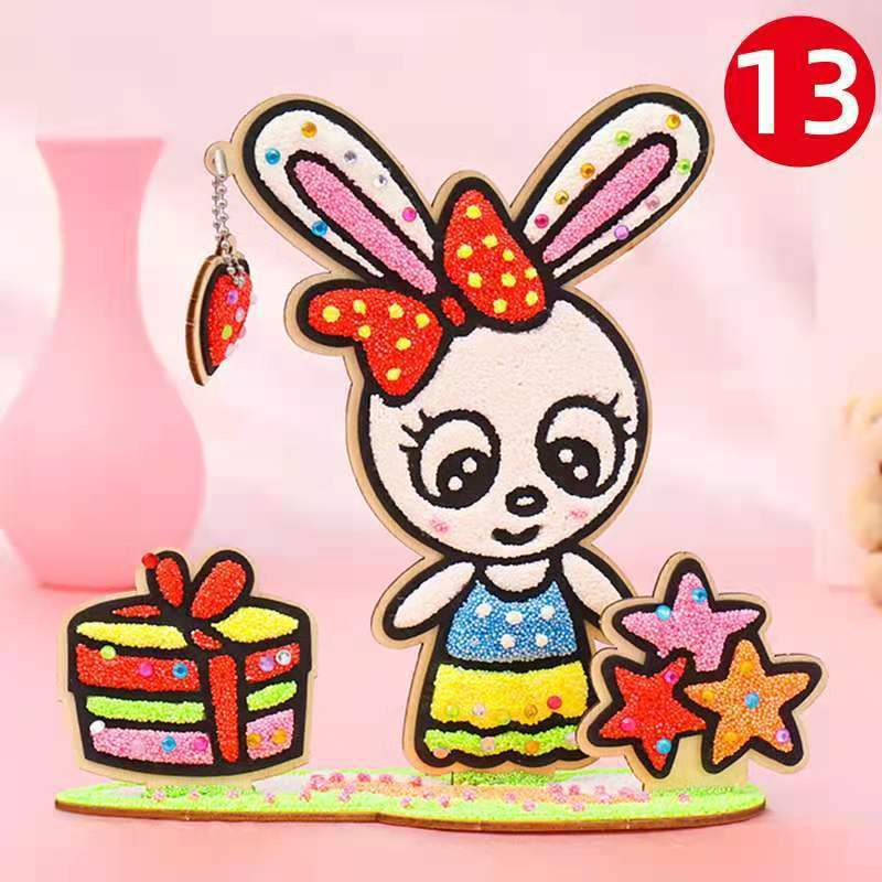 3D Wooden Children Snowflake Clay Painting Coloring Painting Pearl Clay Drawing Board Kindergarten DIY Educational Handmade