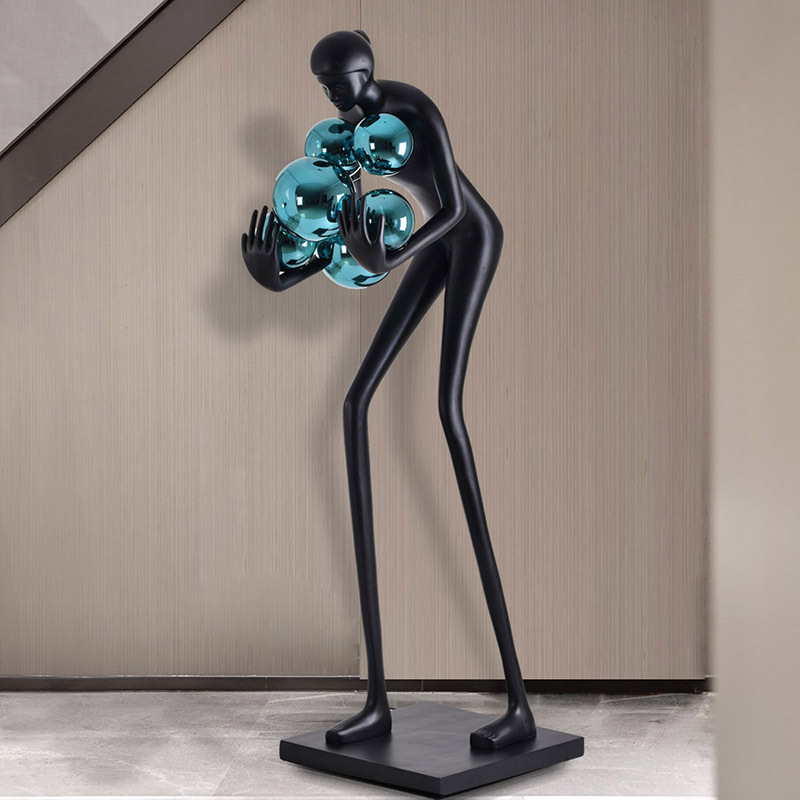 Fiberglass Humanoid Decoration Modern Designer Sales Department Hotel Lobby Home Creative Art Sculpture Floor Lamp