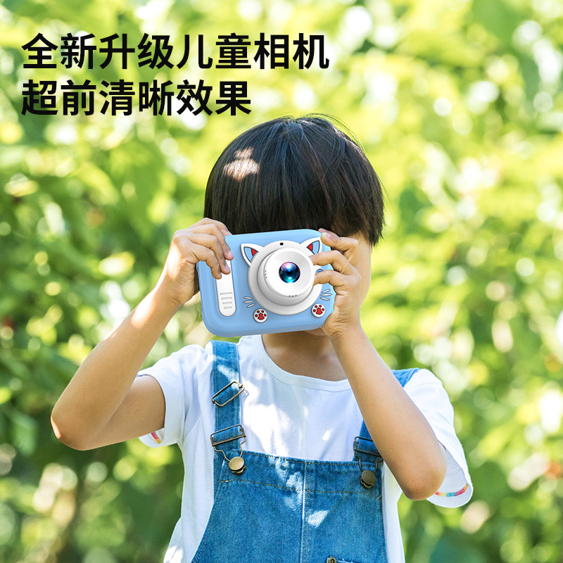 2024 Cross-Border New Arrival Children's Toy Camera Silicone Case Drop-Resistant Student Hd Digital Camera Game Gift