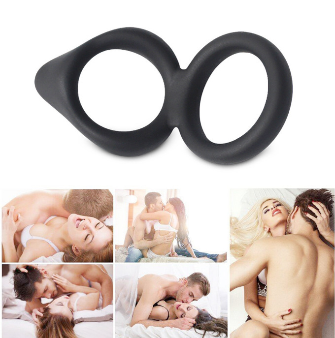 New Silicone Adult Sex Toys Men's Self-Wei Device Yin Menstruation Luminous Delay Extended Shot 8-Word Sperm Lock Ring