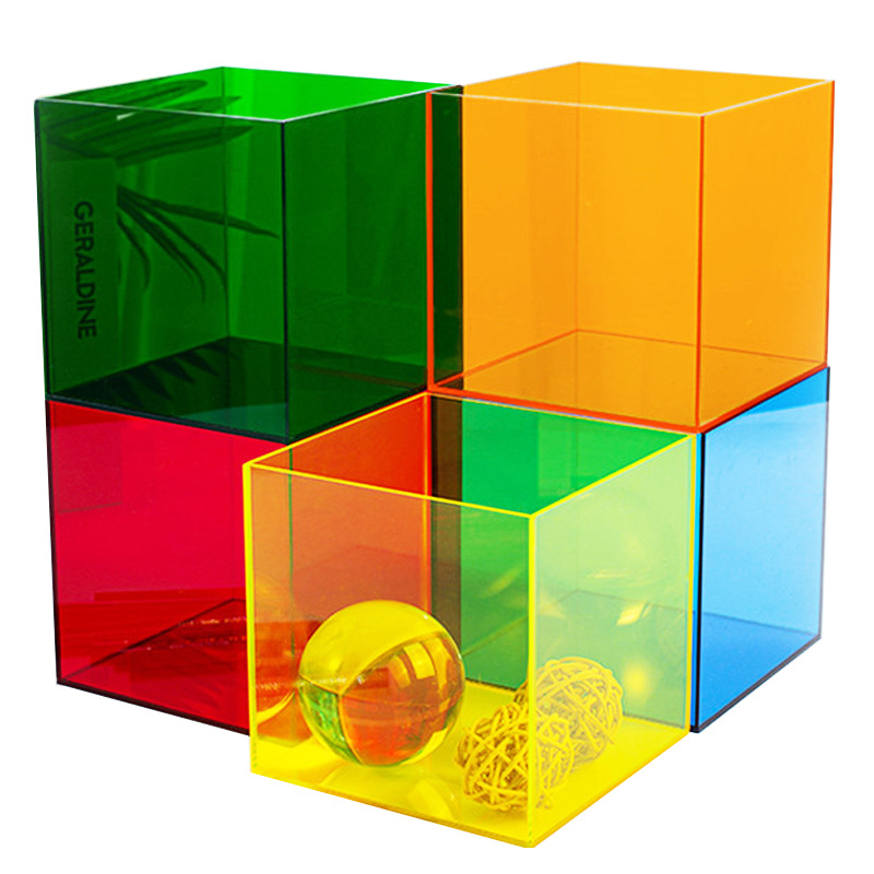 透明彩色亚克力盒子有机玻璃展示盒手办模型防尘收纳盒多层多格