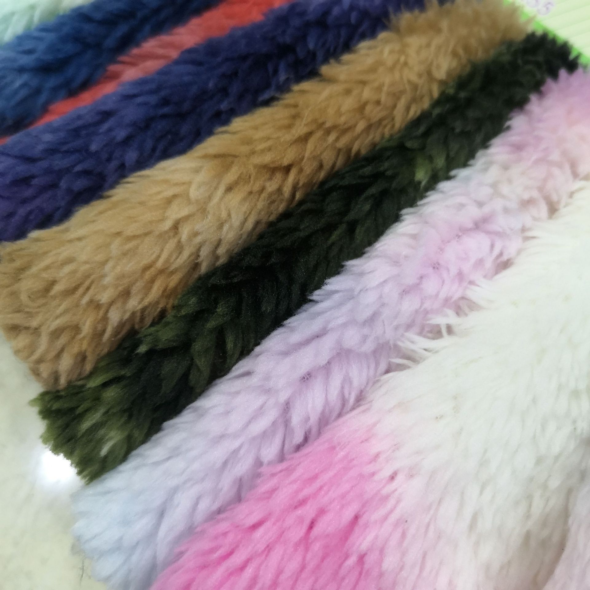 现货双面舒棉绒扎染七彩棉花绒印花家居服玩具鞋材家纺面料