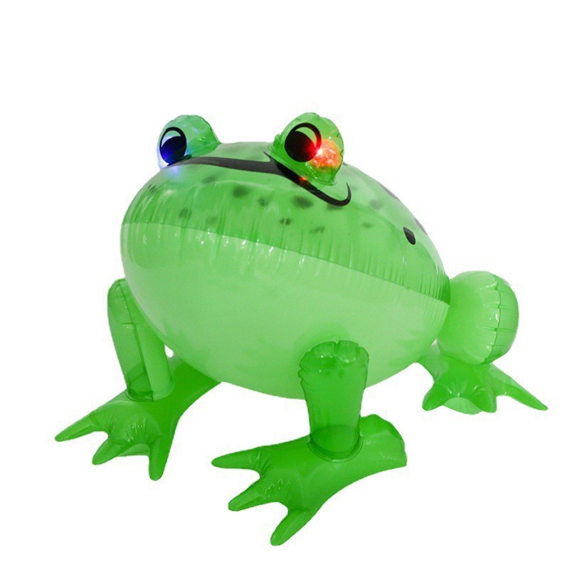 Factory in Stock Inflatable Luminous Frog Elastic Frog Night Market Push Stall Hot Sale Children's Inflatable Toys