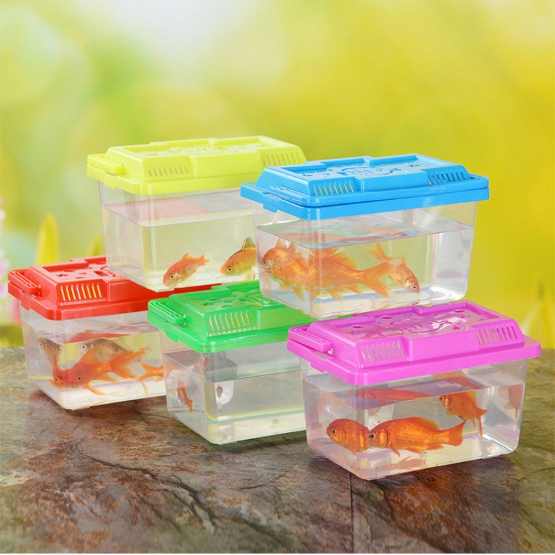 鱼盒缸乌龟缸塑料运输宠物饲养仓鼠爬虫手提大中小号透明盒子跨境