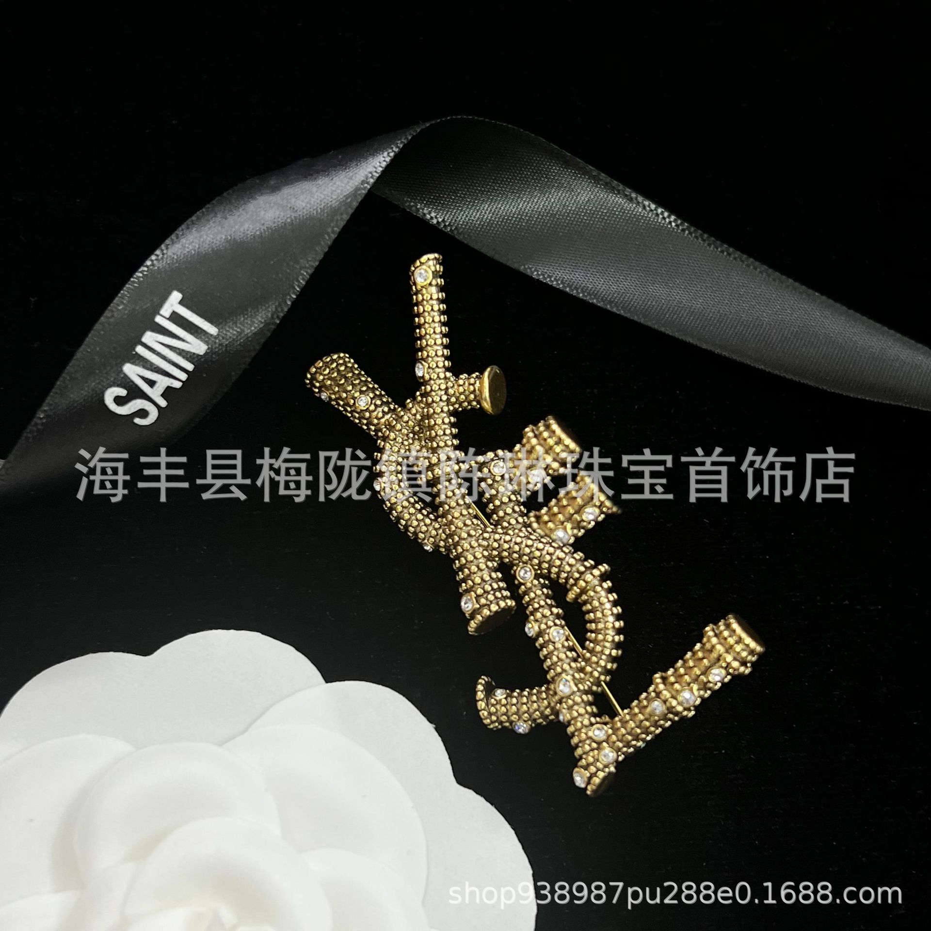 Y's Classic Hot Selling Product Brooch Letter Yang Shulin Bamboo Joint Fashion Retro High-Grade Brass Pin Suit Breastpin