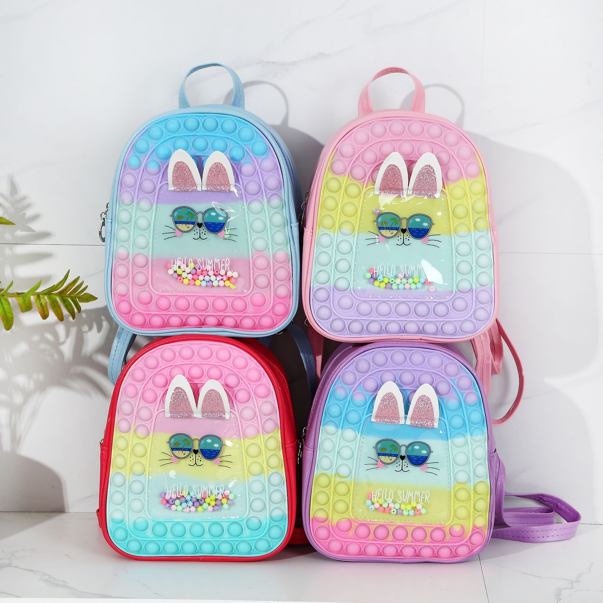 2022 Cross-Border New Rat Killer Pioneer Children Backpack Bubble Music Decompression Silicone Bag Little Girl Schoolbag