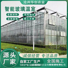 蔬菜种植展览大棚 热镀锌骨架温室 连栋玻璃棚厂家  智能玻璃温室