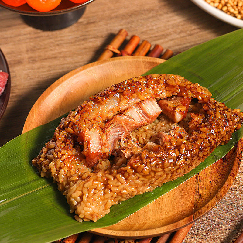 嘉兴粽子大肉粽双蛋黄鲜肉粽子网红长条粽速食厂家团购批发传统糕