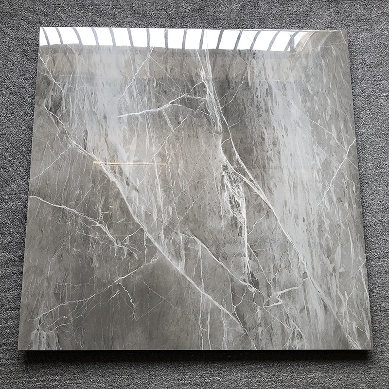 佛山优等地砖加厚13mm通体大理石瓷砖800x800现代简约灰色客厅